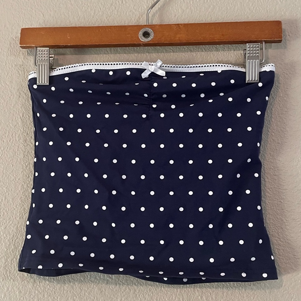 Edikted Navy Polka Dot Tube Top